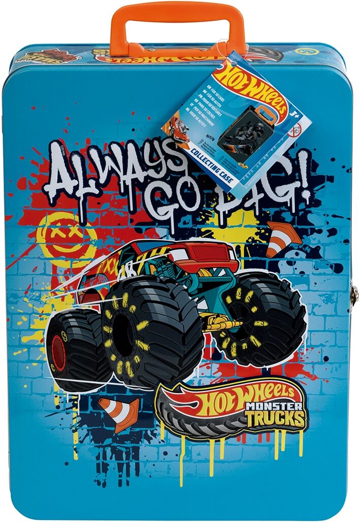 Hot Wheels Estuche de metal para 8 coches Monster Truck .
