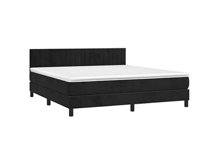 vidaXL Boxspringbett mit Matratze Schwarz 160x200 cm Samt