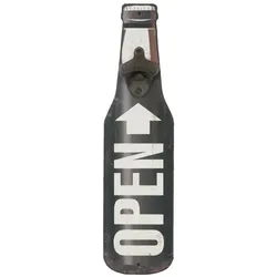 Clayre & Eef 6H0887 Flaschenöffner Flasche schwarz OPEN ca. 10