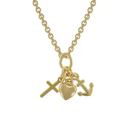 trendor 35732 Anhänger für Kinder Gold 333 Glaube, Liebe, Hoffnung, 42 cm