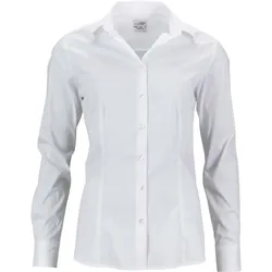 James & Nicholson Damen Popeline Slim Fit Bluse JN645 white XXL
