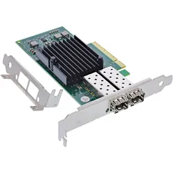 InLine Dual 10-Gigabit Netzwerkkarte, 2x SFP+, PCIe x8, inkl. low profile Slotblech (PCIe 2.0), Netzwerkkarte, Schwarz