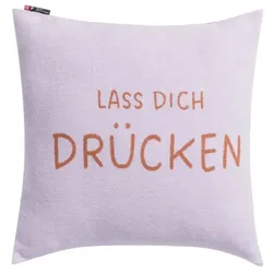 David Fussenegger Kissenhülle Silvretta 'Lass dich drücken' 50 x 50 cm Hellviola