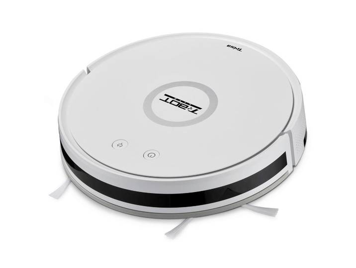Trisa Electronics Staubsaugerroboter, Weiß, Kunststoff, 30x7.4x30 cm, RoHS, Hepa-Filter, für alle Bodenbeläge geeignet, Absturzsensor, automatische Rückkehr in Ladestation, Haushalt & Reinigung, Reinigung, Staubsauger