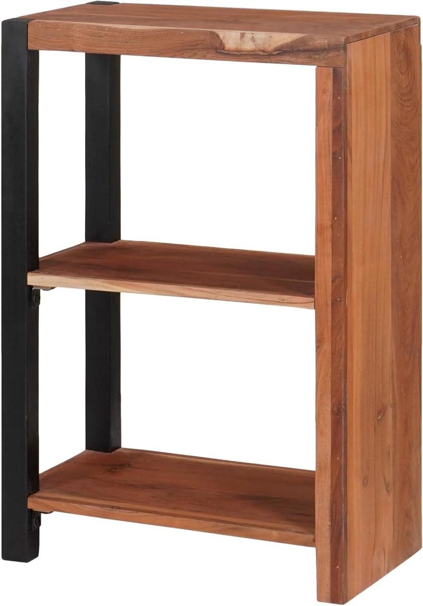 Boekenkast van massief acaciahout in natuurlijke kleur, B/D/H: 80 x 30 x 110 cm