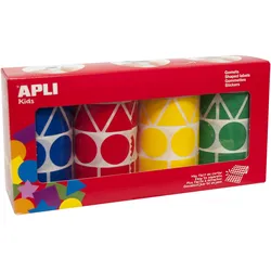 Apli, Sticker, Aufkleber Gomets Gelb Blau Rot grün Rolle Geometrische Formen (4 Stücke) (4 Sticker)