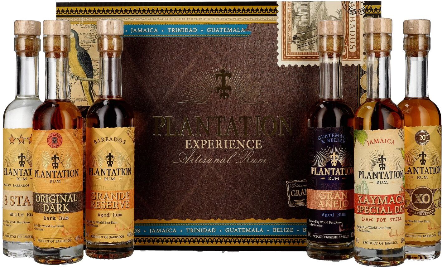 Plantation Rum Plantation EXPERIENCE BOX Artisanal Rum 41% Vol. 6x0,1l in Geschenkbox