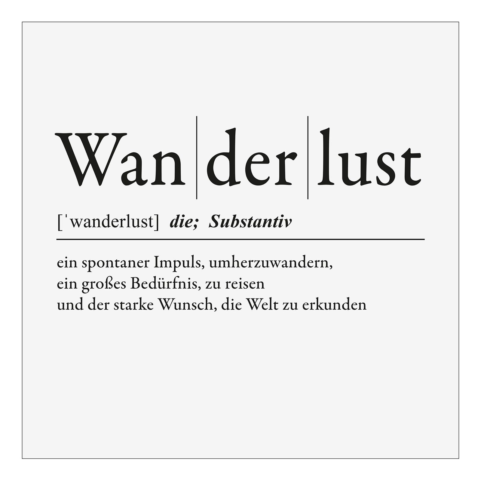 home24 Wanderlust Lijst Canvas Wit/Zwart B: 40 cm, D: 40 cm, H: 2 cm