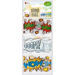 Heitmann-Eierfarben Sticker Sound Eggs, Eierbanderolen, 6 Motive, 12 Aufkleber, 12 Stück