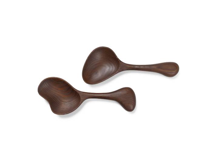 Ferm Living Couverts à salade Os 2 pièces Dark brown