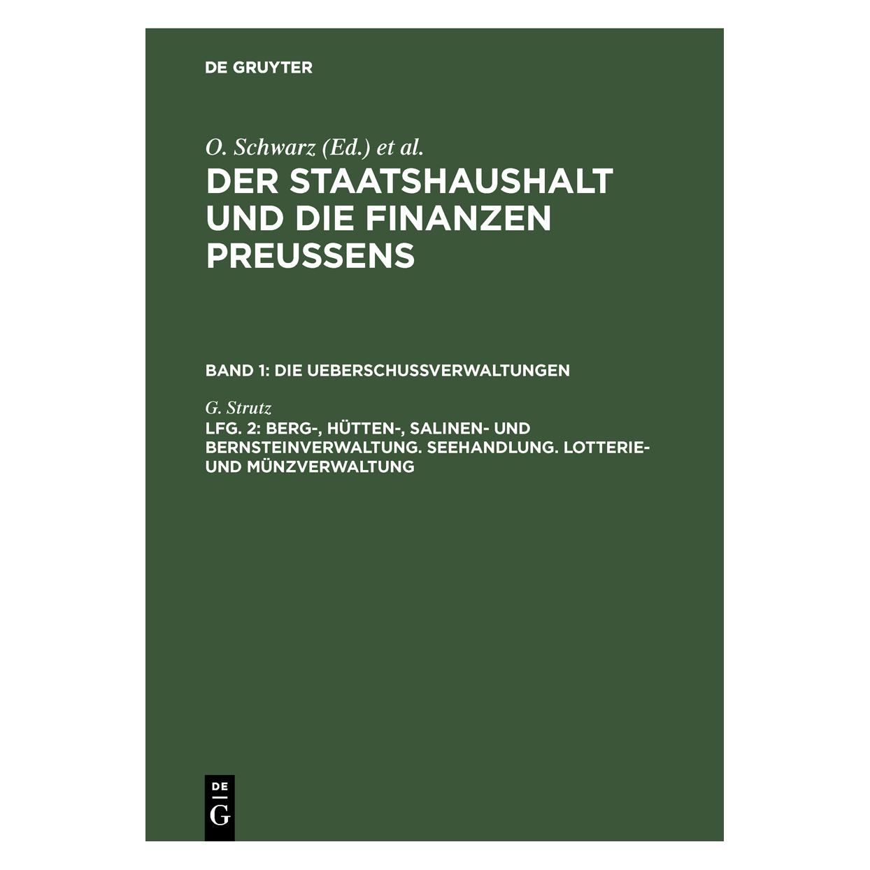 De Gruyter Strutz:Berg-, Hütten-, Salinen- und Ber (Deutsch, Hardcover, G. Strutz) (67771935)