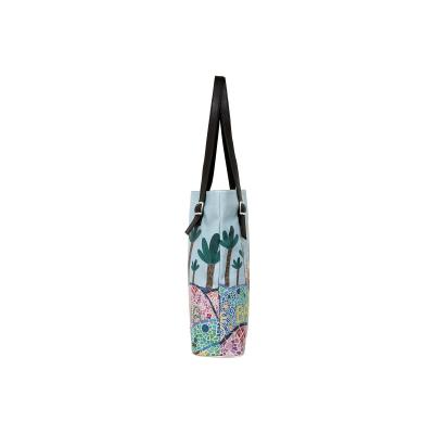 Umhängetasche DOGO "Tall Bag Damen Schultertasche The Mosaics Of Barcelona Damen", Damen, Gr. B/H/T: 40cm x 34cm x 10cm onesize, blau, Kunstleder, Taschen Umhängetasche, Handgefertigt