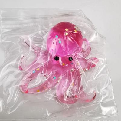 DynamicDeals Ocean Glow Octopus Squishy Stress Ball Sensory Fidget Toy For Kids & Adults pink