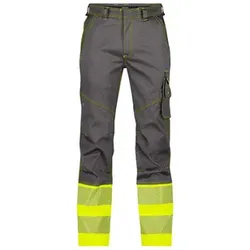 Princeton Stretch-Warnschutzbundhose, Größe 60, ZEMENTGRAU/NEONGELB - zementgrau - 60