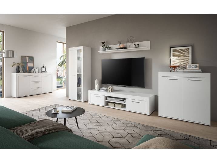 Vitrine sur pied Jam 159 x 60 x 35cm Blanc/Blanc