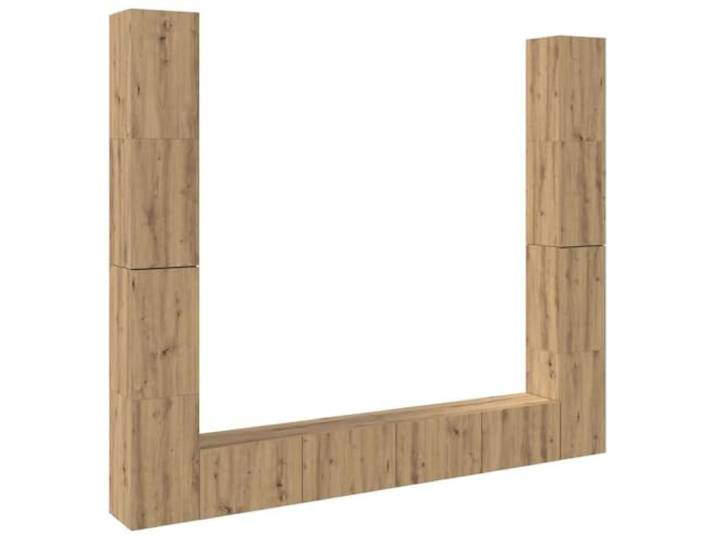 GHVBNMF TV Wandschrank Set 6 STK Artisan Eiche Holzwerkstoff Moderne Hängeboards fürs Wohnzimmer: Viel Stauraum durch 6 Elemente, beidseitig montierbare Türen und 60 kg Tragkraft.