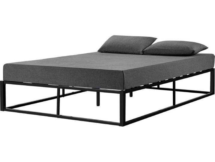 Metalen bed Kogel met lattenbodem zwart 140x200 cm