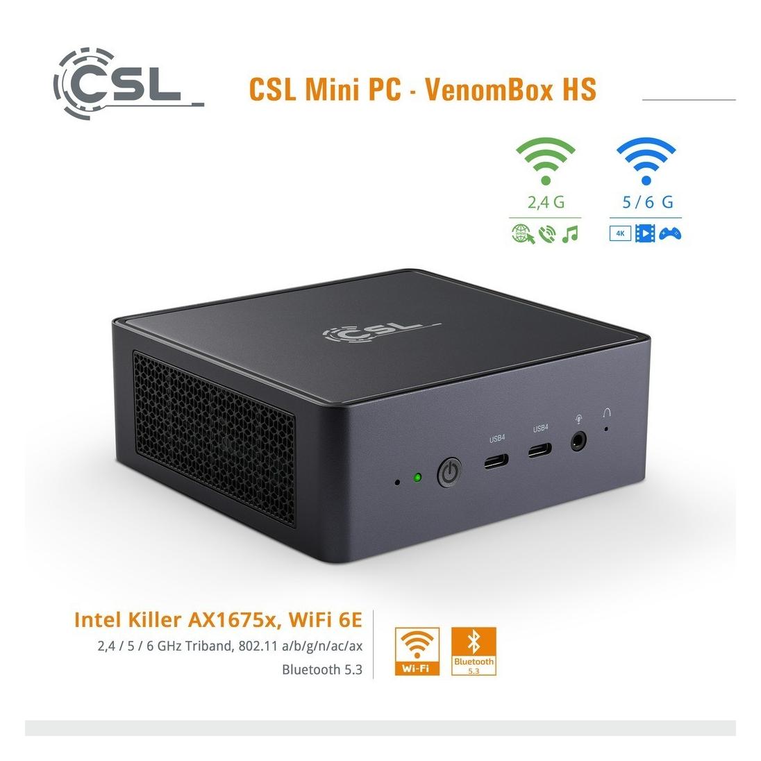 CSL Computer Mini-PC (HTPC) VenomBox 8845HS () AMD Ryzen 7 8845HS 64 GB RAM 500 (500 GB, 64 GB) (91908)