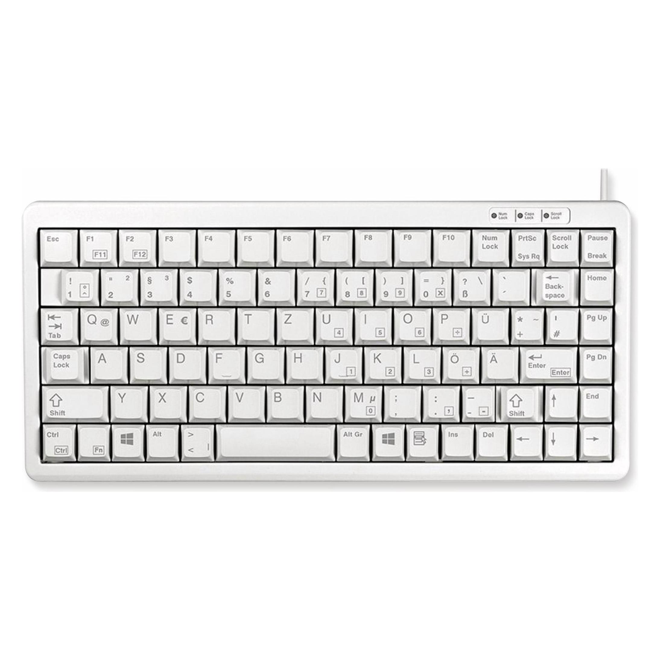 Cherry Tastatur grau Compact Layout DE (DE, Kabelgebunden) (G84-4100LCMDE-0)