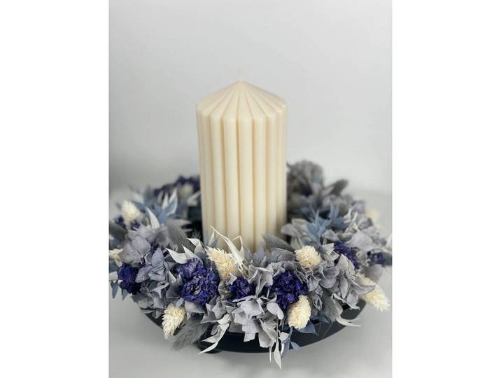 Lykke & You Trockenblumen kranz Blue Sky, Blau, Naturmaterialen, 20 cm, Dekoration, Blumen & Blumentöpfe