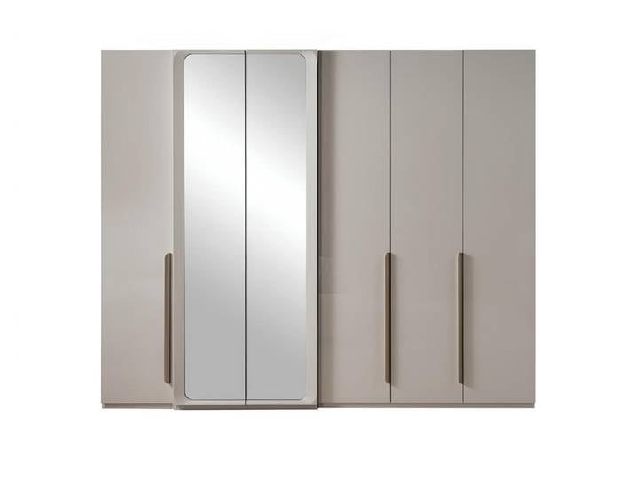 JVmoebel Kleiderschrank Kleiderschrank Beige Farbe Moderne Stil Holzrahmen Große Regale Neu Made in Europa