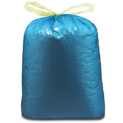 VEPATIM 100x Müllsäcke mit Zugband 120 Liter 70 x 100 cm LDPE blau