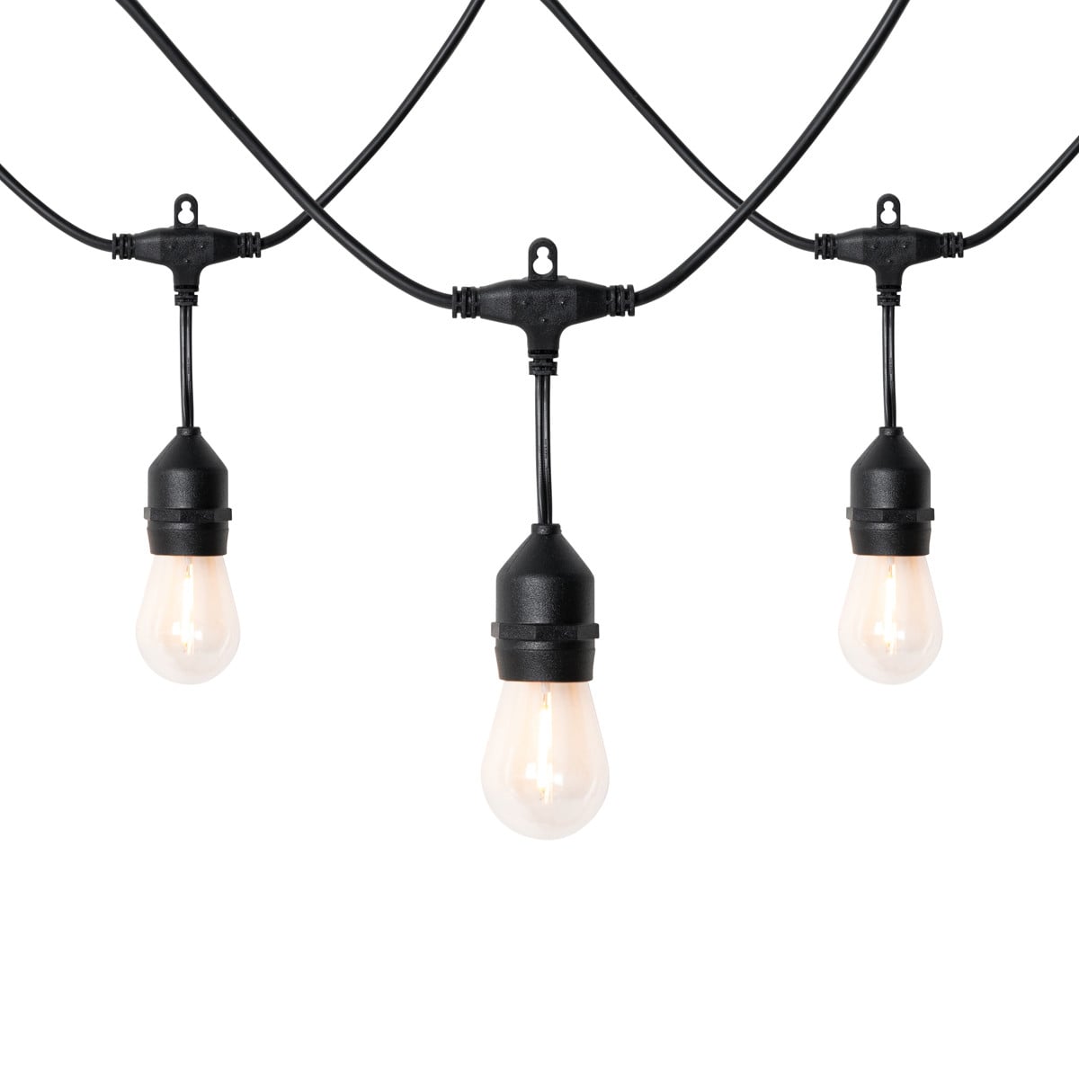 Qazqa Buiten lichtsnoer met solar LED warm wit 10m - zwart