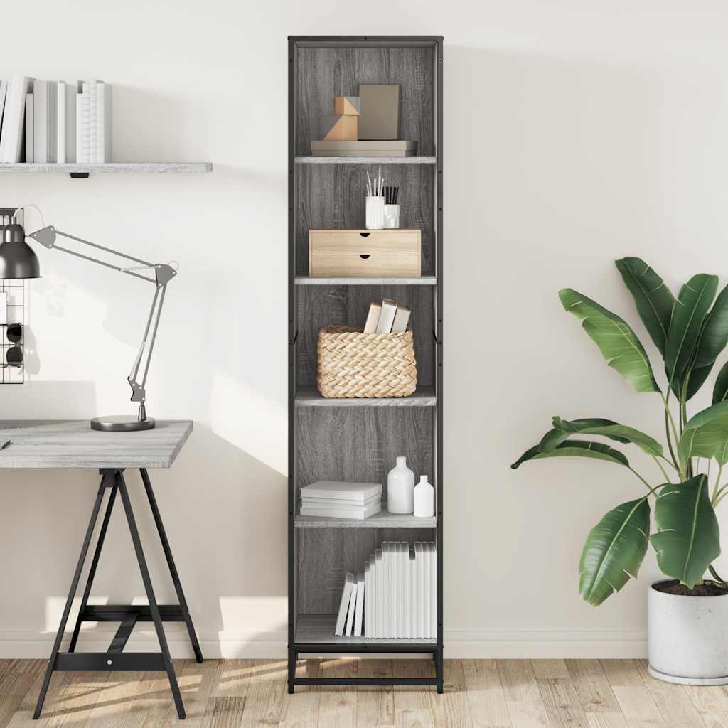 vidaXL Bibliothèque sonoma gris 40x35x170,5 cm bois d'ingénierie