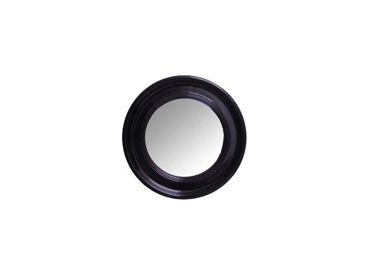 Miroir en métal noir, rond, convexe, à fixer - Chehoma, Noir - Ø5