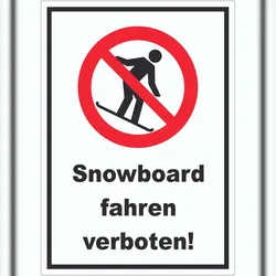 HB-Druck Snowboard fahren verboten Aufkleber A8 (52x74mm)