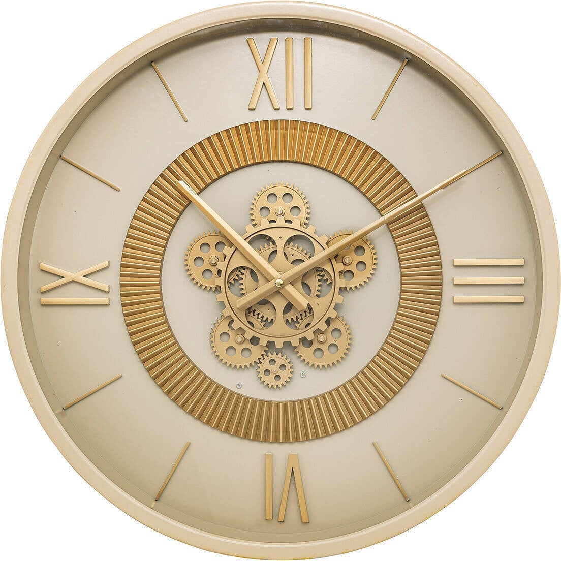 Atmosphera Wandklok GIULIANA Beige Analoog met Zichtbaar Uurwerk, Diameter: 50 cm