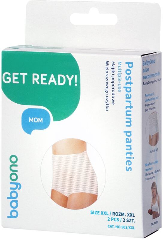BabyOno Get Ready Multiple-use Mesh Panties culottes post-partum taille XXL 2 pcs