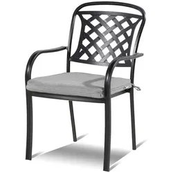 HARTMAN Preston Diningsessel, grau, Alu-Guss, 64x54,5x90cm, inklusive Sitzpolster
