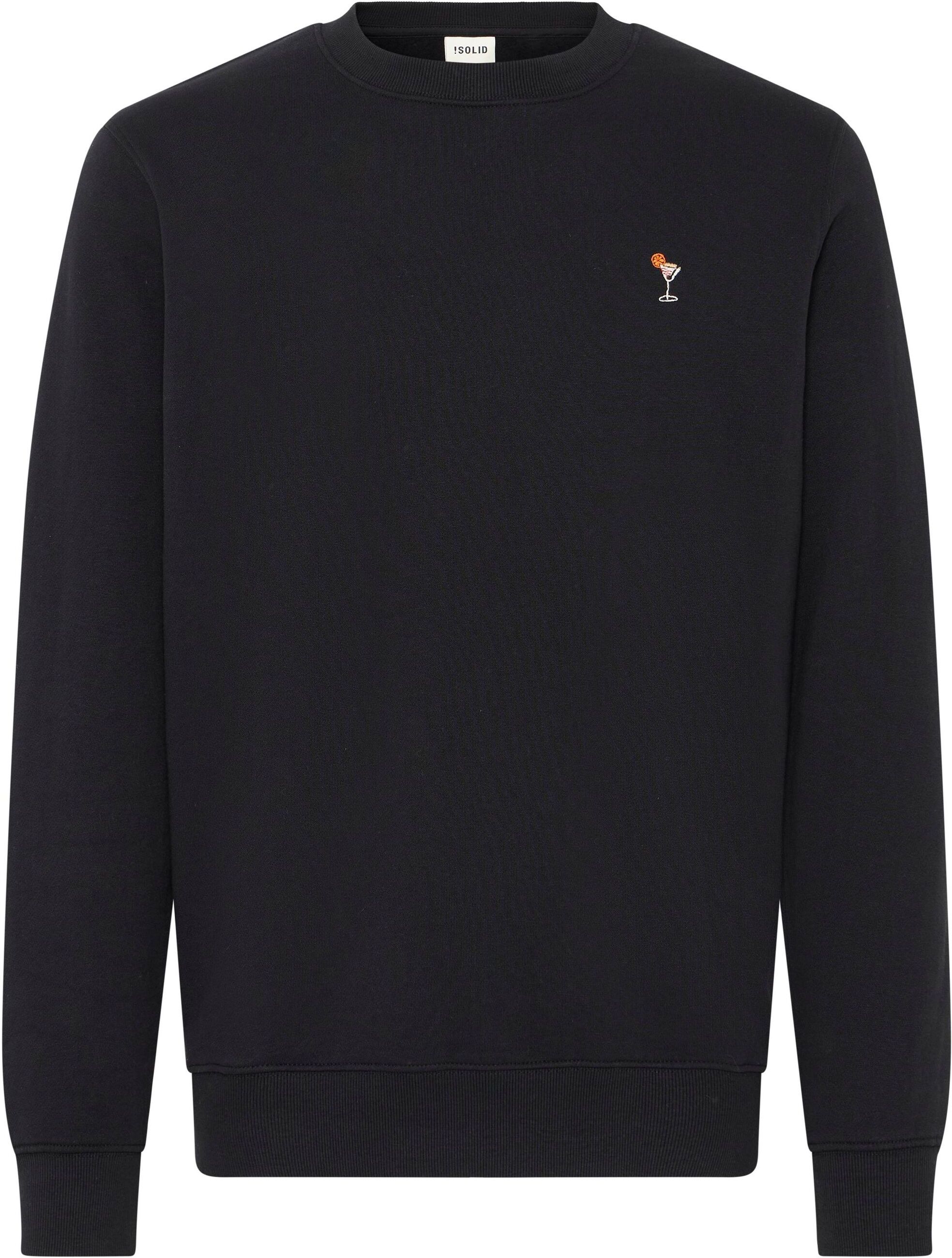 !solid Rundhalspullover SOLID "Rundhalspullover SDNooam", Herren, Gr. XL, schwarz (true schwarz), Obermaterial: 100% Baumwolle CO(Bio)., Pullover Rundhalspullover