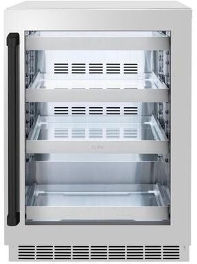 ZLINE Autograph Edition 24 in. Touchstone 151 Can Beverage Fridge With Stainless Steel Glass Door And Accent Handle