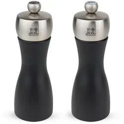 PEUGEOT Mühlenset FIDJI 15cm Pfeffermühle Salzmühle Buchenholz Schwarz Edelstahl