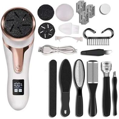Uplift Essentials Rechargeable Electric Foot File Callus Remover white And Tools
