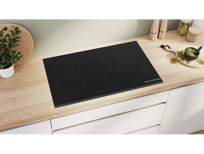 BOSCH Induktions-Kochfeld PIV831HC1E , schwarz, B:80,2cm H:5,1cm T:52,2cm, Kochfelder, DirectSelect für einfachen Bedienkomfort & PerfectFry-Bratsensor, Induktions-Kochfeld