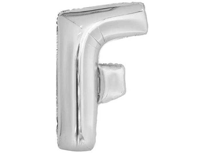 Amscan 9909555 9909555-Zilver Letter F SuperShape Folie Ballon-43, Zilver