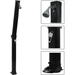 vidaXL Solardusche Klappbar Schwarz 214 cm 23 L