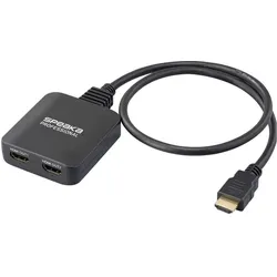 SpeaKa Professional SP-HDMIS-300 2 Port HDMI-Splitter Ultra HD-fähig 7680 x 4320, Switch Box