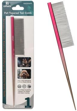 Inspire Select OITABI Professional Pet Grooming Comb Gradient Stainless Steel Fluffing & Styling Comb For Cats And Dogs pointed Tail Comb
