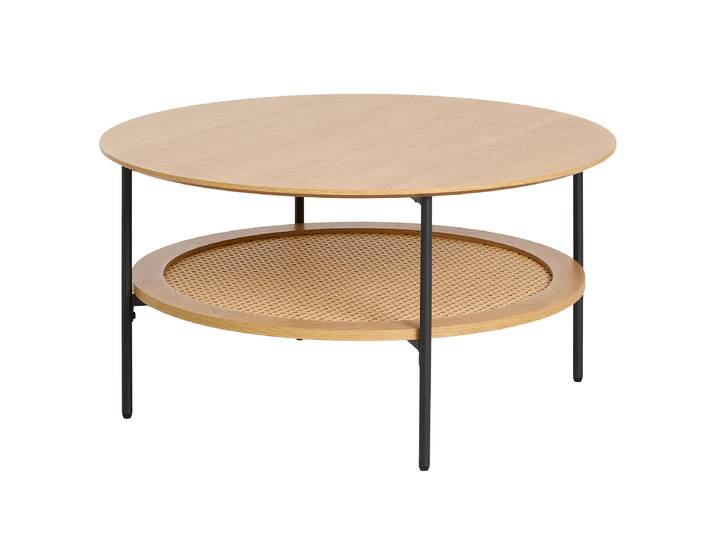 Table basse ronde Stillings Ø 80cm Marron/Imitation chêne