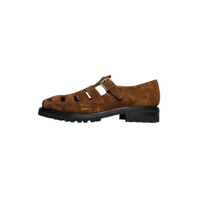Sandale HENRY STEVENS "Barkley FSI Freizeitschuh", Herren, Gr. 43,5, braun, Veloursleder, Schuhe Sandale, Herren-Sandalen handgefertigt, Lederschuhe Slipper
