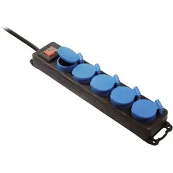 Bachmann Steckdosenleiste 5-fach schwarz 4,5m 349.046 mit Ein/Aus IP44 1,5qmm