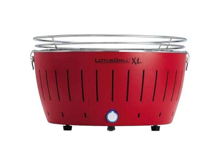 LotusGrill XL Feuerrot G435 der raucharme Holzkohlegrill/Tischgrill mit USB-Anschluß