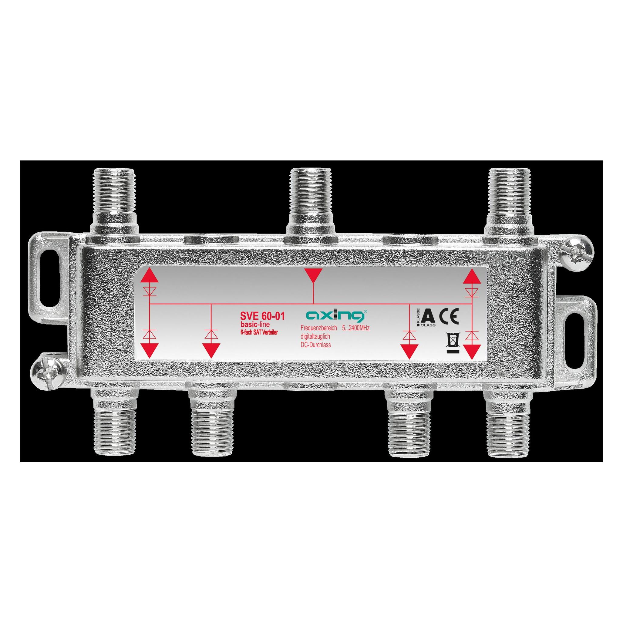 Axing 6-fach SAT-Verteiler SVE 60-01 52400 MHz, DC (SVE06001)