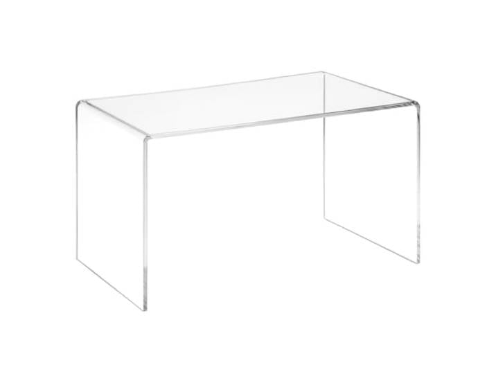 wonido Moderner Acryl-Glas Couchtisch – Transparent, H42xB90xT50 cm – 12 mm Stärke, klarer Wohnzimmertisch