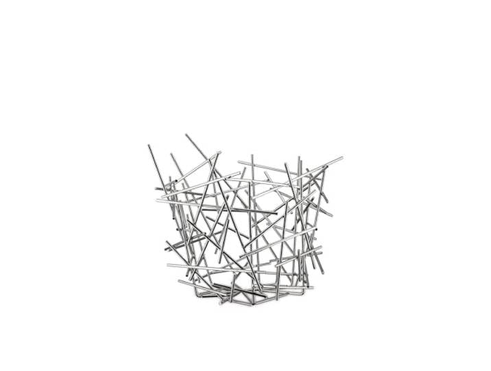 Alessi Blow Up Zitruskorb aus Edelstahl, 36 cm x 35 cm x 31,5 cm, Silber