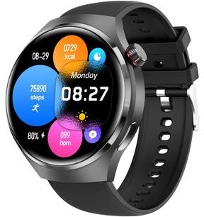 Inspired Deals G4 Smart Watch With Bluetooth Calling NFC And Health Fitness Tracker 1.53 Inch Touchscreen black